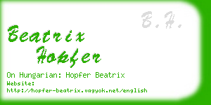 beatrix hopfer business card